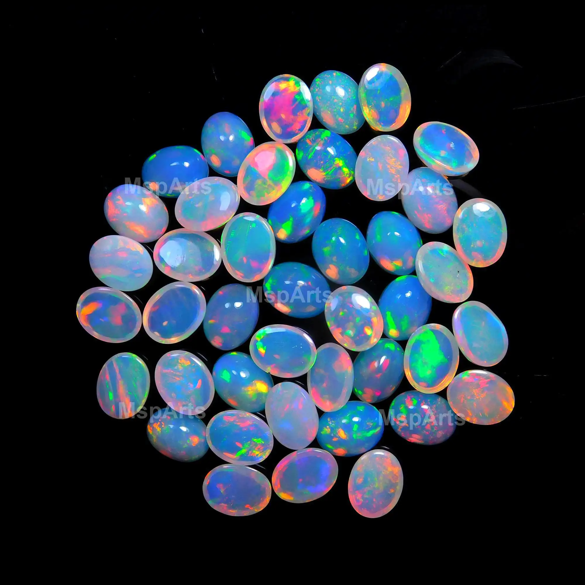 5x7mm Fire Ethiopian Opal Cabochon oval shape Gemstones Jewelry High grade opals gemstone supplier oval lot Opal Wholesale