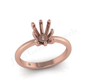 2025 haute qualité en gros bijoux fins 8x6mm octogone 8 broches Semi montage bague de fiançailles femmes accessoires de fournisseur indien - Product Image 2