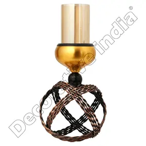 Unique Decorative Small Brass Candle Holder Metal Taper Candlestick Candle Containers Candle Jar For Wedding Housewarming