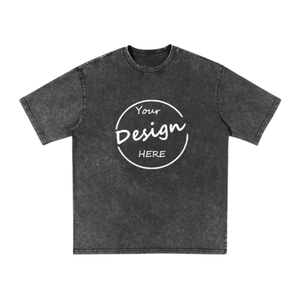 เสื้อยืดคอกลมผ้าฝ้าย100% แอซิดสำหรับผู้ชายทรงโอเวอร์ไซส์สไตล์ลำลองดีไซน์ว่างเปล่าผ้าเทอร์รี่ยาวลายพื้น240กรัม - Product Image 1