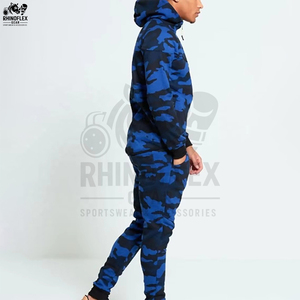 Survêtement camouflage d'hiver pour homme avec logo personnalisé, taille plus, extérieur, sweat-shirt et pantalon de survêtement, fermeture éclair camouflage - Product Image 3
