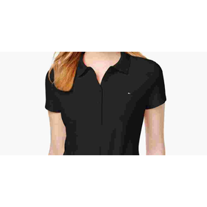 Polo da donna Tommy Hilfiger Core Slim Fit Nera XL Traspirante in Spandex con Logo Stampato Stile Casual in Piqué a Maniche Corte - Product Image 2