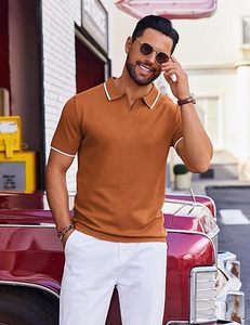 Polos à rayures à la mode pour hommes Classic Short Sleeve Comfortable Wear Bulk Polo Fournisseur Custom Design Logo - Product Image 5