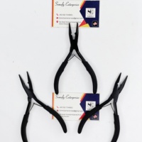 Pince à extensions capillaires Somofy Enterprises en acier inoxydable noir mat avec poignée en caoutchouc, durable et de haute qualité, pour marque privée, micro-greffe