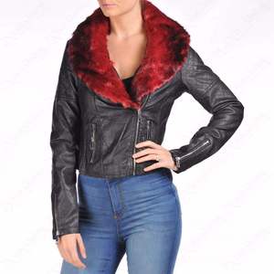 Veste d'hiver pour femmes OEM Vêtements d'extérieur Veste en cuir pour femmes pour l'hiver Vestes en faux cuir Fabricants - Product Image 5