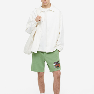 Pantalones cortos para correr estilo urbano para hombre, informales, cómodos, de algodón sólido francés, diseño de logotipo personalizado, cintura media elástica - Product Image 5