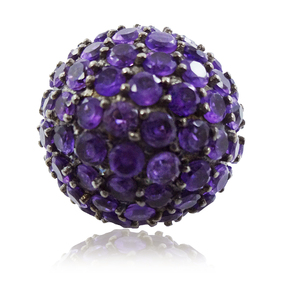 Bola de amatista natural, nuevo diseño de joyería de alta calidad, 925 Plata sólida - Product Image 1