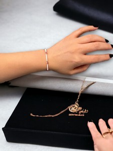 Dafni สร้อยข้อมือลูกปัดโบฮีเมียนปาซาร์ขนาดใหญ่พร้อมหินธรรมชาติโลหะมีค่าใส่ไมโครของขวัญสำหรับทุกเพศจากอิสตันบูล - Product Image 1