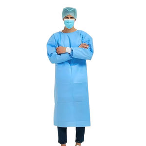 High Quality Disposable Non Woven Waterproof Level Vapor-Protective One-Piece Doctor Gown Elastic Cuffs Waist Tie <b>Full</b> <b>Body</b> - Product Image 5