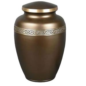 Urnes de crémation pour adultes en laiton de haute qualité avec bande de gravure urnes funéraires en métal fini de couleur or et violet pour les cendres humaines - Product Image 4