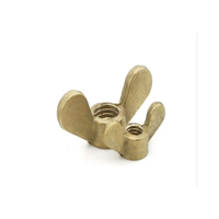 Écrou à oreilles à bords métriques en laiton M3 M5 M6 M8 personnalisé en usine Din315 écrous papillon jaunes avec aile ronde
