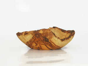 INTERCRAFT Bol à fruits en bois d'olivier sculpté, style rustique campagnard, écologique, fait main, vaisselle en bois - Product Image 4