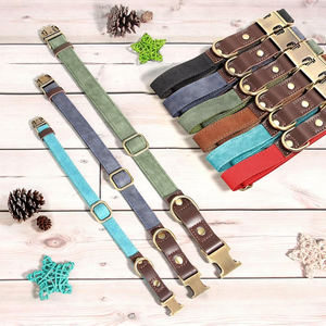 Teal Nylon & Leather <b>Dog</b> <b>Collars</b> Sturdy Lightweight Adjustable Fit <b>Soft</b> Lining Stylish Look Suitable for All <b>Dog</b> Sizes - Product Image 4