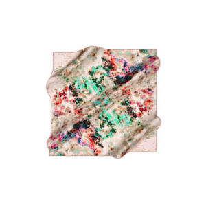 Pañuelo Cuadrado de Seda Crepé Satinado de 90x90 cm con Diseño Colorido - Product Image 1