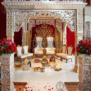 Chaises de mandap en bois Shobha Jain Impex pour mariage, fabriquées en Inde - Product Image 6