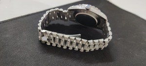 Montre de luxe unisexe VVS Moissanite avec diamant Bracelet en acier inoxydable glacé et étanche 41mm Affichage analogique Sports Charm Factory - Product Image 5