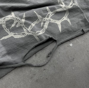 T-shirt personnalisé pour homme, impression sérigraphique, 100% coton, vintage, effet délavé, graphique, double couche, manches longues - Product Image 6