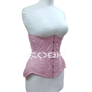 Corset amincissant en coton rose durable, sous-poitrine, avec armatures en acier |   Corset en coton rose durable - Product Image 4