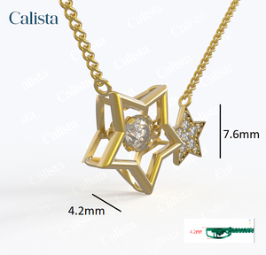 Mujeres de lujo 14K oro amarillo moda IGI certificado CZ piedra rodio plateado cadena colgante collar regalo Vietnam modelo DS01013 - Product Image 5