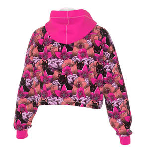 Sudaderas con capucha recortadas de Color con estampado hecho en fábrica para mujer, Sudadera con capucha recortada de buena calidad para hombre, diseño de servicio Oem, Sudadera con capucha recortada para mujer - Product Image 6