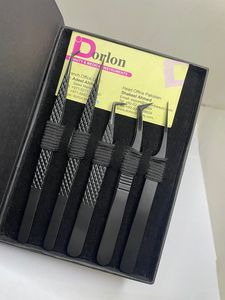 Pince à cils de beauté en acier inoxydable au prix de gros pointes plasma noires enduites de couleur noire logo privé cils durables - Product Image 2