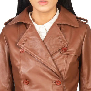 Abrigo de Cuero para Mujer, Diseño Clásico, Cómodo para Uso Diario, Viajes y Temporada de Invierno - Product Image 6