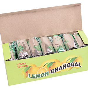 Charbon de citron fabriqué à la machine, pas cher, pour narguilé/chicha/encens, forme ronde, taille 25 mm, sans fumée, durée de combustion de 120 minutes - Product Image 1