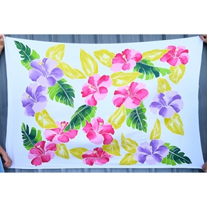 100% Fine Quality Rayon Hand-Painted Hawaiian Sarongs Pareo Custom Wholesale Beachwear Cover Asia <b>Pacific</b> Islands HPLU002-03-180 - Product Image 1
