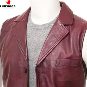 Gilet d'hiver en cuir sans manches dernier cri pour hommes, vêtements d'extérieur respirants et élégants, service OEM disponible - Product Image 5