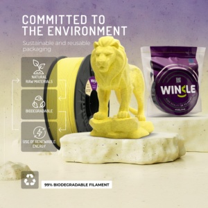 Filamento per Stampante 3D WINKLE Giallo Marmo PLA HD Testurizzato 1.75mm 1kg Qualità Europea ES Biodegradabile Facile da Stampare Alta Precisione - Product Image 6