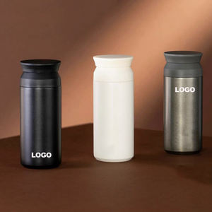 Tumbler termos gaya Jepang, termos perjalanan baja anti karat 380ML 500ML, termos kopi isolasi termal dengan pegangan - Product Image 1