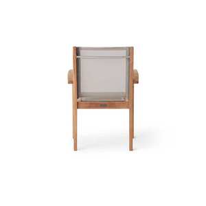 Stackable Outdoor Patio Cafe Dining Chairs With Teak <b>Armrests</b> - Product Image 4