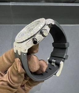 Reloj de Lujo para Hombre, con Movimiento de Cuarzo, Calibre Ronda, Esfera con Manecillas de 5 mm, Correa de Cuero Italiano, Moissanita VVS - Product Image 4