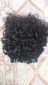 Extensions de cheveux bouclés vierges du temple du sud de l'Inde, 100 % cheveux indiens Remy non traités, 22 pouces, style Jerry Curly, vente en gros - Product Image 3