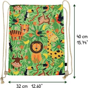 Mochila con cordón para niños, bolsas deportivas de PE para gimnasio para niñas/niños, lona con bolsillos - Product Image 2