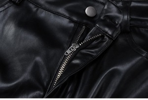 OEM Manufacturer's Baggy Pockets High Waist Ladies <b>Leather</b> <b>Cargo</b> <b>Pant</b> Wide Leg Casual Women's Long Trousers for Summer - Product Image 3