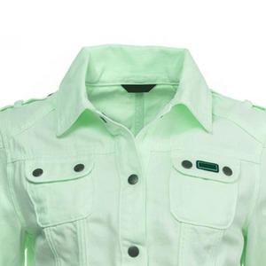 Wholesale Latest Design Comfortable Breathable <b>Women</b> Denim Jackets / Customized Design <b>Womens</b> Slim Fit <b>Crop</b> Denim Jackets - Product Image 4