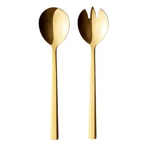 Gold Plated Salad Server With <b>Black</b> Coated Handle New Design metal Salad Server In Wholesale Price Latest <b>Cutlery</b> New Flatware - Product Image 4