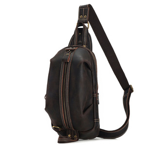 Custom Unisex Waterproof Genuine Leather Crossbody Sling Bag with Anti-Theft <b>Solar</b> <b>Panel</b> Stylish Messenger Bag - Product Image 2