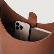 Sac hobo en cuir véritable marron pour femme, sac à bandoulière minimaliste, sac fourre-tout souple et décontracté, sac à main vintage tendance, grande capacité - Product Image 4