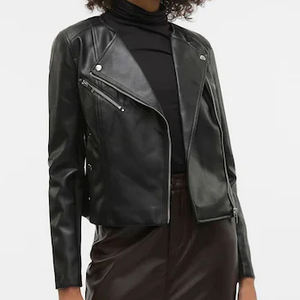 Chaqueta de Cuero Genuino para Mujer con Tela Satinada, Diseño Elegante para Todos los Tipos de Moda, Chaqueta de Motocicleta Transpirable y Resistente al Viento - Product Image 4