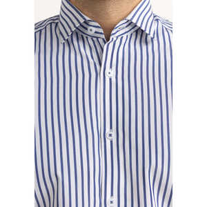 Camisas de Vestir Modernas Antiarrugas FS-STR25-246, Clásicas, Casuales, a Rayas, de Popelina, Chambray, Lino, en Tallas XL 3XL, 100% Algodón - Product Image 3