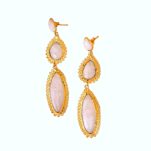 Conjunto de bisel de piedra lunar arcoíris Natural, Pendientes colgantes de plata de ley 925, joyería de piedras preciosas de moda de diseñador para mujer - Product Image 1