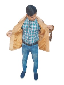 2024 Street Wear Design Unique vêtements d'hiver épaississement chaud veste chauffante col rabattu hommes Cowboy vestes - Product Image 3