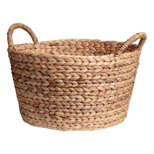 Wholesale Natural Woven Water Hyacinth <b>Basket</b> From Vietnam <b>Rectangle</b> Shape for Home <b>Storage</b> and Living Room Decor for Export Use - Product Image 1