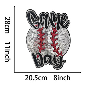 Nouveau design 2026 – Grandes écussons thermocollants personnalisés en tissu chenille à lettres pelucheuses « Baseball <span class=keywords><strong>Mama</strong></span> » avec broderie de sequins pour T-shirts – Vente en gros - Product Image 3