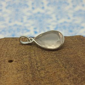 Minimaliste Facettes Rose Quartz Gemstone Pendentif 925 Bijoux En Argent Sterling Collier pour Femmes Guérison Rose Quartz Bijoux - Product Image 2