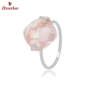 แหวนคลาสสิกสำหรับผู้หญิงแหวน925ควอตซ์สีเงินสเตอริงกุหลาบธรรมชาติ - Product Image 2