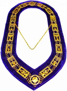 Blue Lodge Outil De Travail Chaîne De Collier D'or + Grand Secrétaire Pendentif Tablier/Lodge Outil De Travail Chaîne De Collier D'or Regalia Mason - Product Image 3