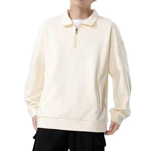 Nouveau sweat-shirt unisexe à demi-zip en molleton 100% coton imprimé sérigraphié personnalisé de haute qualité avec broderie - Product Image 5